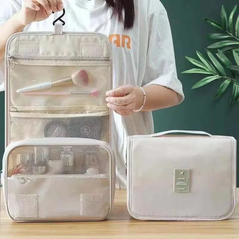 Cosmetics Storage Bag, Travel Multifunctional Makeup Bag Can Be Hung Wash Bag Large Capacity Dry Wet Separation Hand-Held Storag