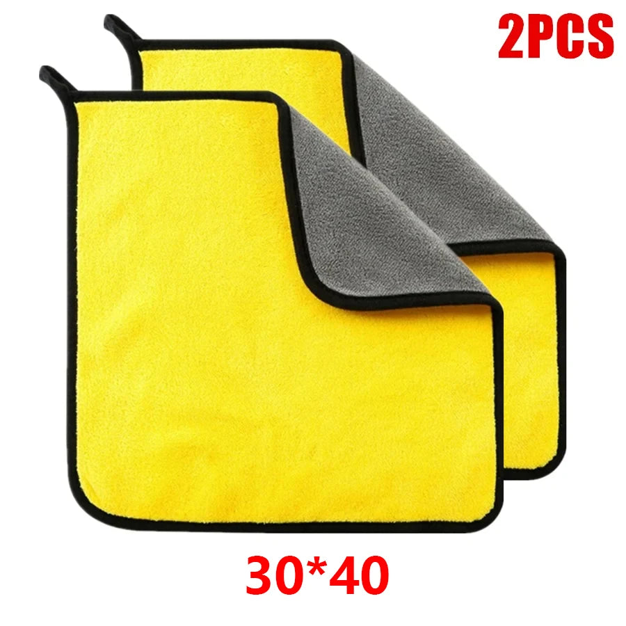 🚗 1/2/6PCS Microfiber Cleaning Towel 🔥 Car Detailing, Drying & Multi-Purpose Cloths | Yellow & Grey ⏳