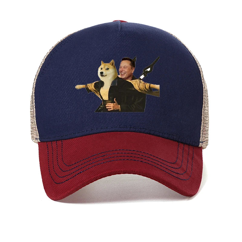 Bitcoin Homme De Marque Baseball cap Fashion Funny Elon Reeve Musk doge cap Summer Mesh breathable trucker hat