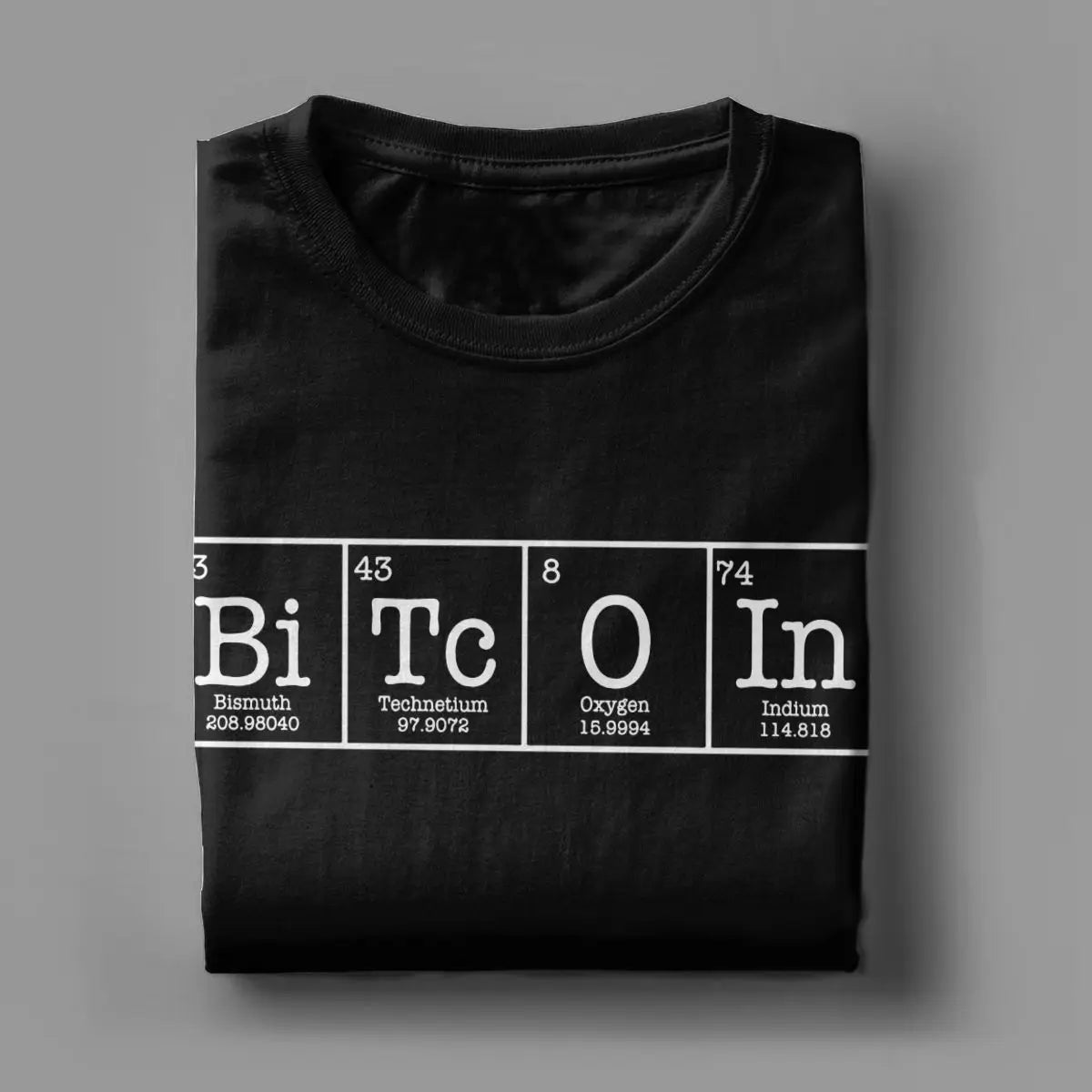 ⚡ Bitcoin Periodic Table Tee – Premium Cotton Crypto T-Shirt for Men | Short Sleeve Round Neck