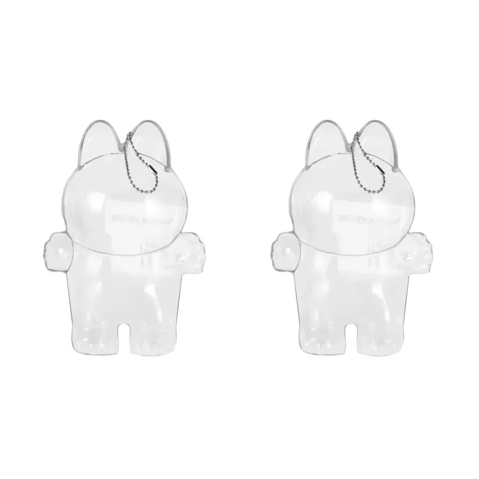 2025 LABUBU Clear Macaron Case Dust Case Popmart Bubble Mart Doll Accessories Elf Doll Cover Storage Box Christmas New Year Gift