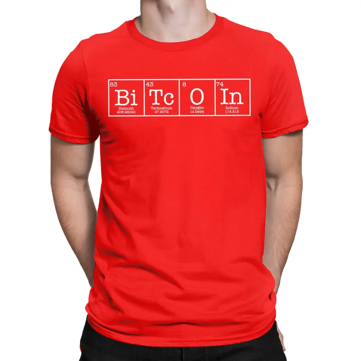 ⚡ Bitcoin Periodic Table Tee – Premium Cotton Crypto T-Shirt for Men | Short Sleeve Round Neck