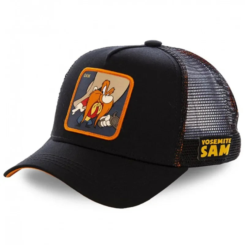 π§’ Anime Cartoon Snapback Cap π₯ Unisex Cotton Mesh Baseball Hat | Hip Hop & Trucker Style β³ overload