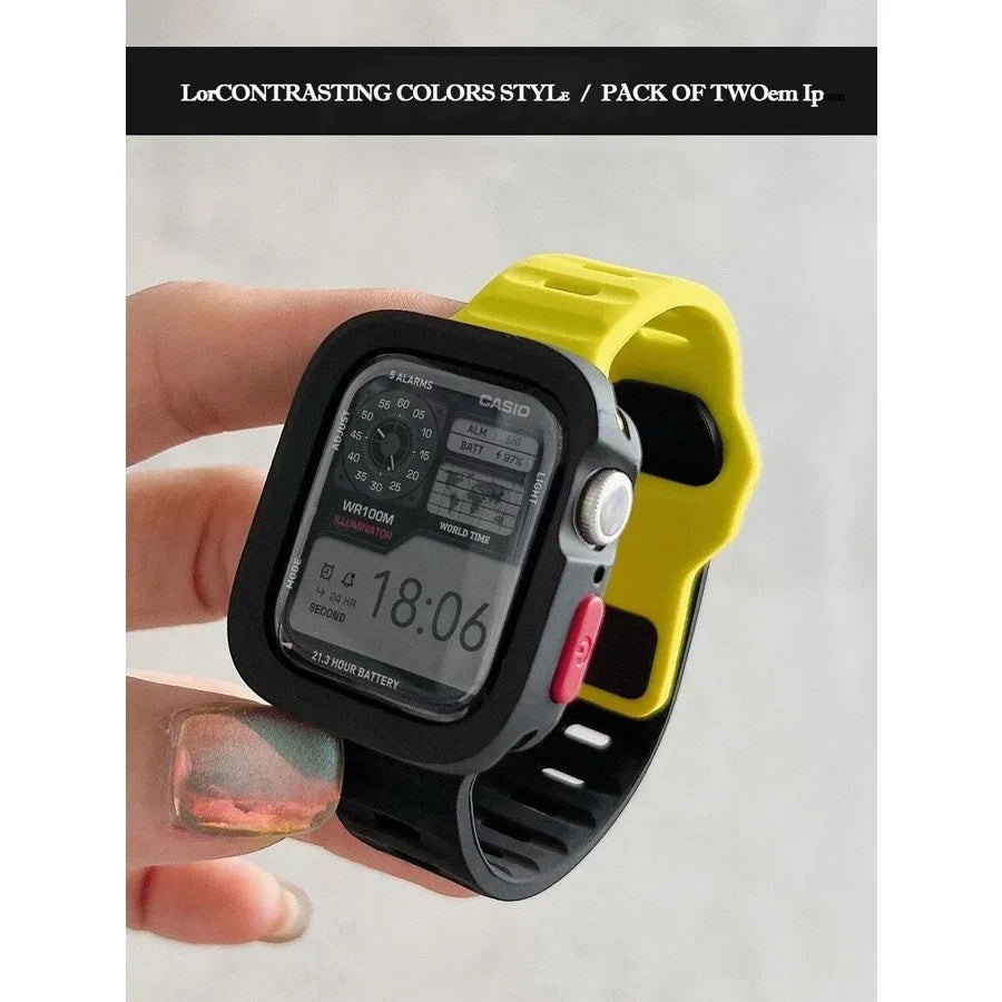 ⌚ Case + Strap Silicone Protective Cover 🔥 For Apple Watch Ultra 2/Ultra/Series 10–2 | Shockproof & Comfortable ⏳