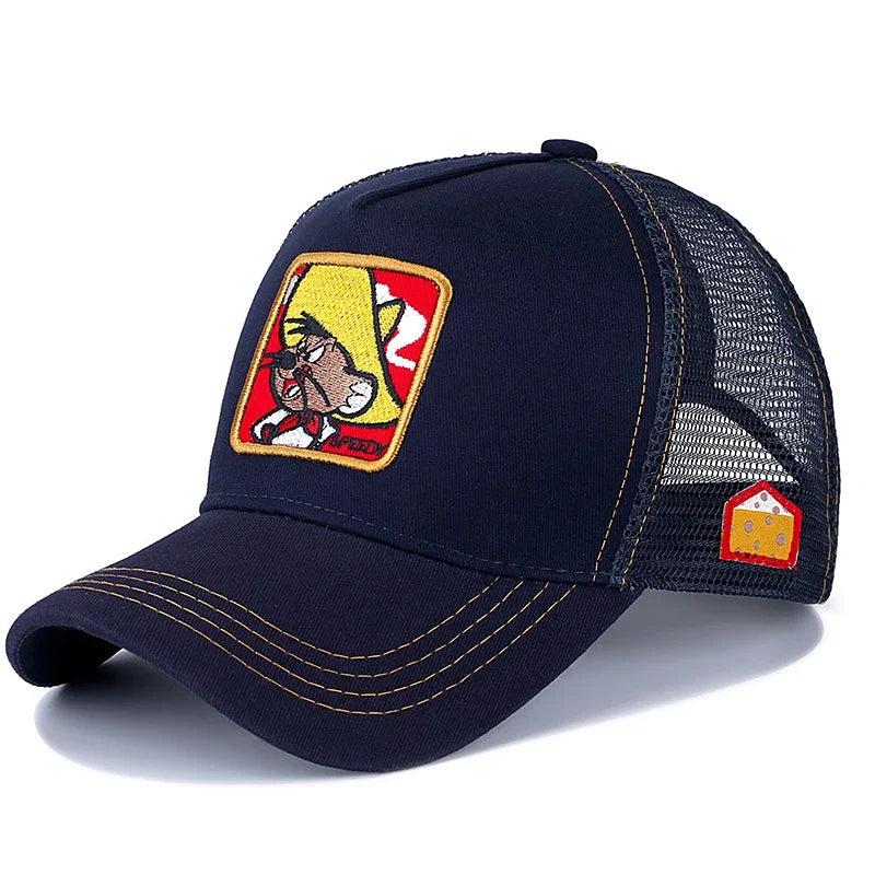 π§’ Anime Cartoon Snapback Cap π₯ Unisex Cotton Mesh Baseball Hat | Hip Hop & Trucker Style β³ overload