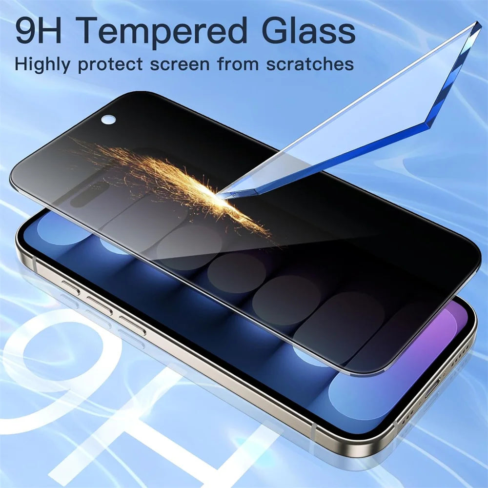 🔒 1~4PCS Anti-Spy Privacy Glass + Camera Lens Protector 📱 For iPhone 16/15/14/13/12/11 Pro Max | Full Screen Security ⏳