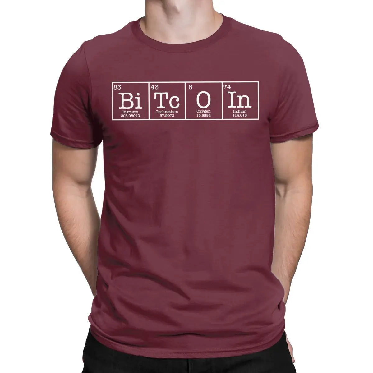 ⚡ Bitcoin Periodic Table Tee – Premium Cotton Crypto T-Shirt for Men | Short Sleeve Round Neck