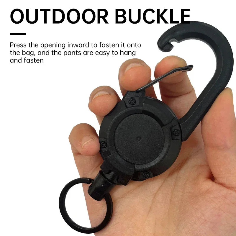 🔒 Retractable Anti-Theft Keychain – Heavy-Duty Metal with Mountaineering Clip