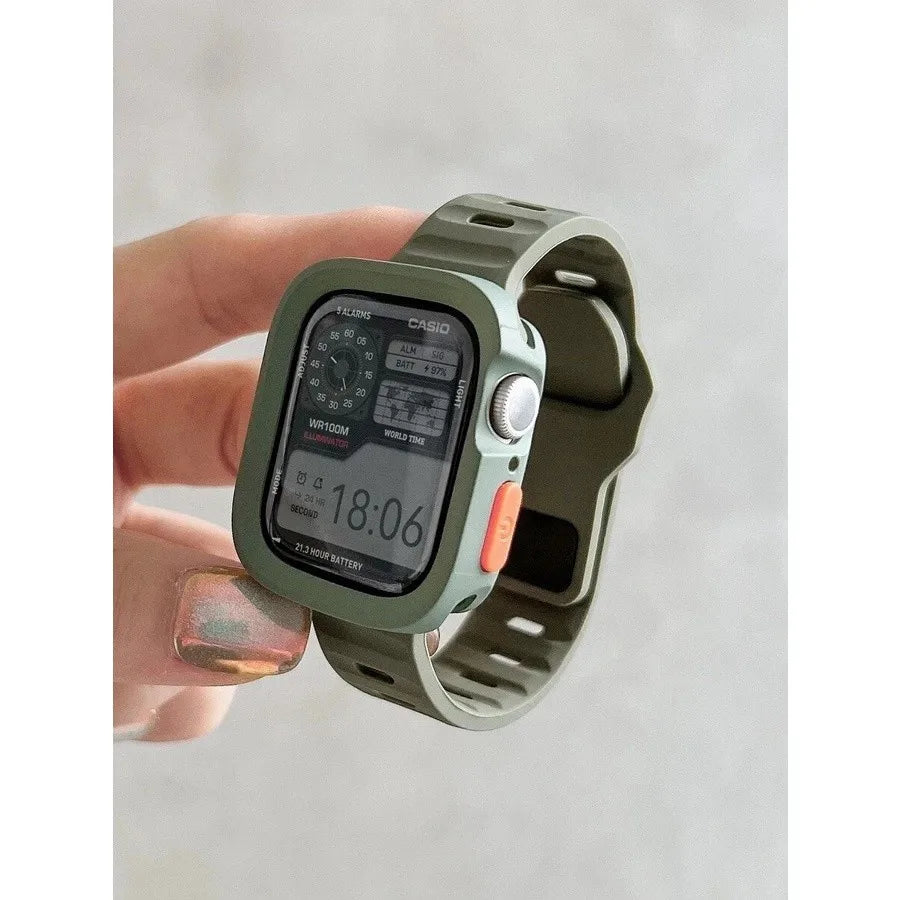⌚ Case + Strap Silicone Protective Cover 🔥 For Apple Watch Ultra 2/Ultra/Series 10–2 | Shockproof & Comfortable ⏳