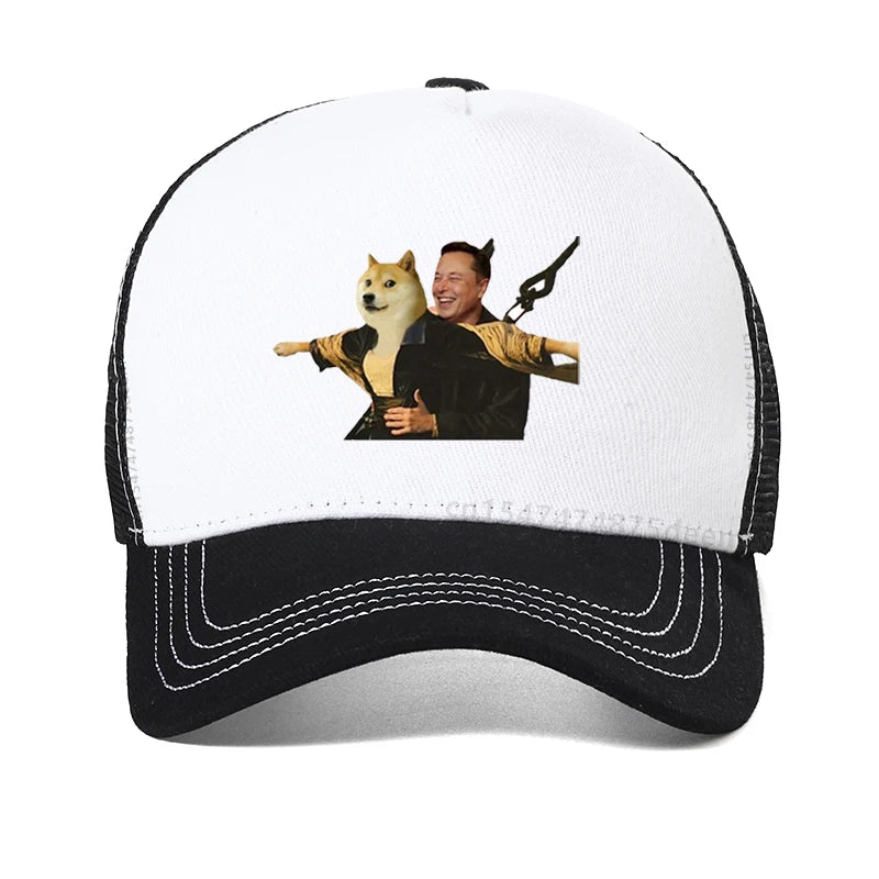 Bitcoin Homme De Marque Baseball cap Fashion Funny Elon Reeve Musk doge cap Summer Mesh breathable trucker hat