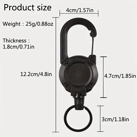 1/2/4pcs Extendable Retractable Holders Keychain Badge Reels Heavy Duty Clip With Carabiner Key Chain For Men Outdoor Bags