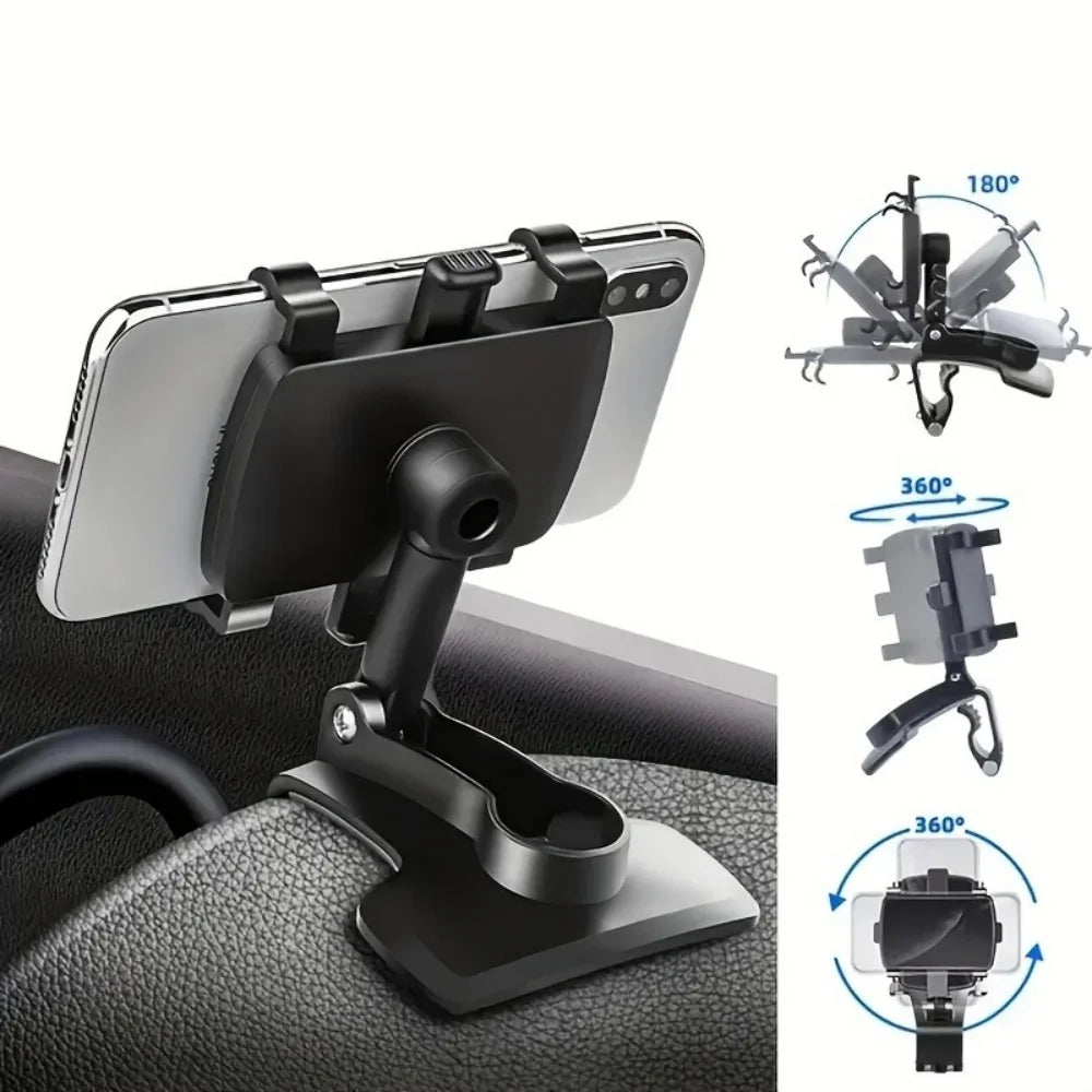 🚗 Universal Car Phone Holder 🔥 180° Rotating Dashboard Mount for iPhone, Samsung & GPS Devices ⏳