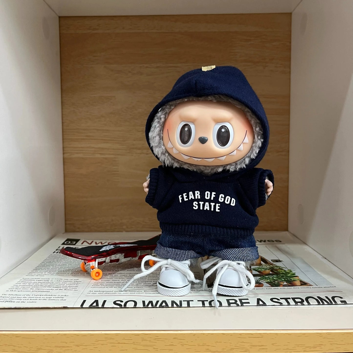 17cm Labubu Idol Doll Hoodie Outfit | Cute Mini Plush Clothes – Kpop EXO Inspired Doll Accessories & Gifts
