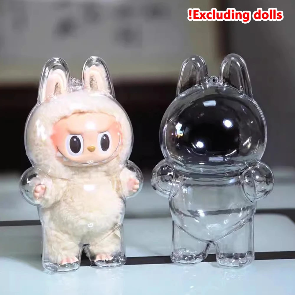 For LABUBU Protector Case Protection Cover V1 V2 Pendant Doll Storage Box Anti Dust Case For Labubu Clear Case Doll Accessories