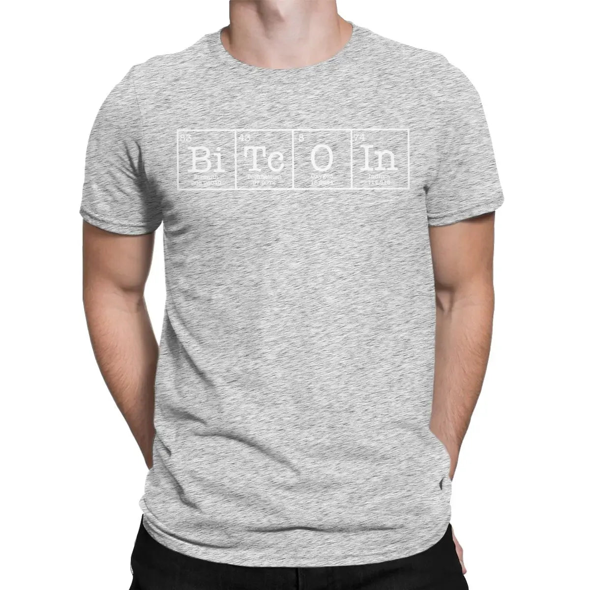 ⚡ Bitcoin Periodic Table Tee – Premium Cotton Crypto T-Shirt for Men | Short Sleeve Round Neck