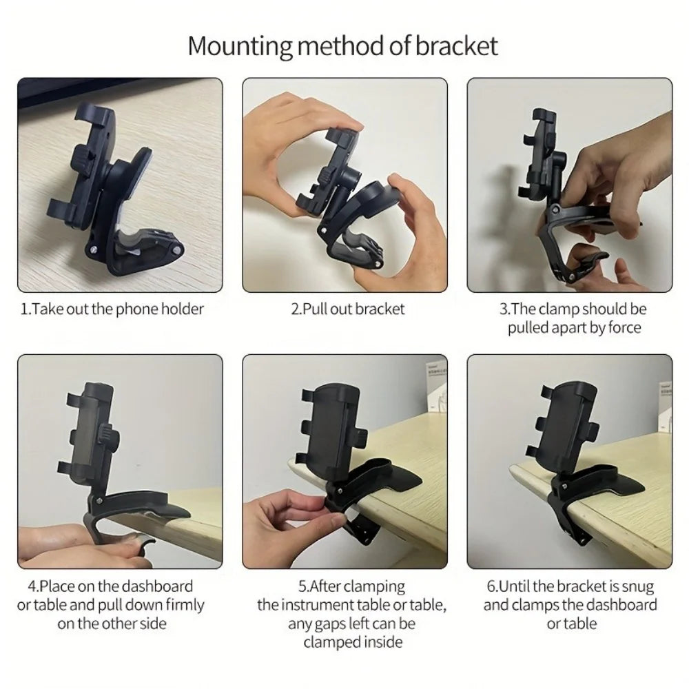 Universal Car Phone Holder Dash Board Car Smartphone Stand 360° Rotation Portable GPS Support Bracket For iPhone Samsung Xiaomi