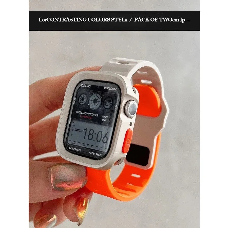 ⌚ Case + Strap Silicone Protective Cover 🔥 For Apple Watch Ultra 2/Ultra/Series 10–2 | Shockproof & Comfortable ⏳