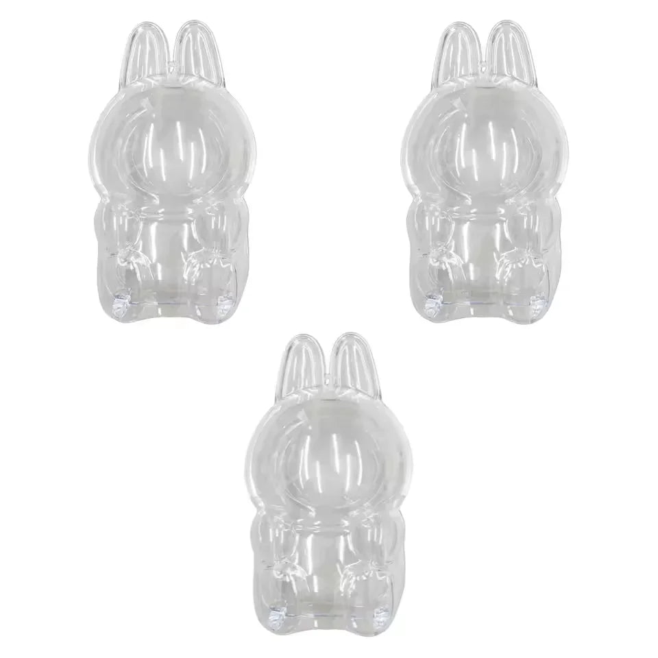 2025 LABUBU Clear Macaron Case Dust Case Popmart Bubble Mart Doll Accessories Elf Doll Cover Storage Box Christmas New Year Gift