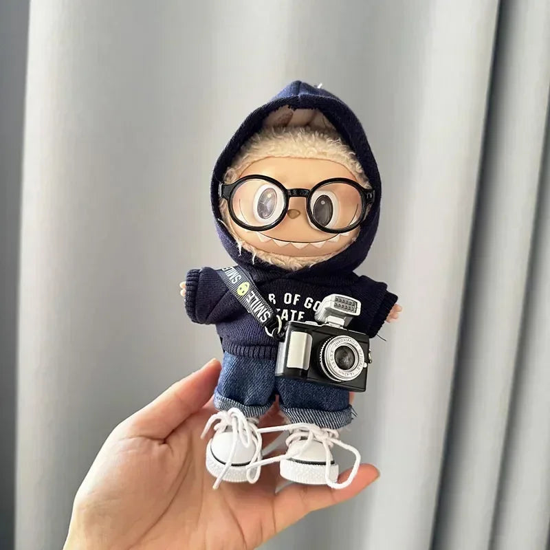 17cm Labubu Idol Doll Hoodie Outfit | Cute Mini Plush Clothes – Kpop EXO Inspired Doll Accessories & Gifts