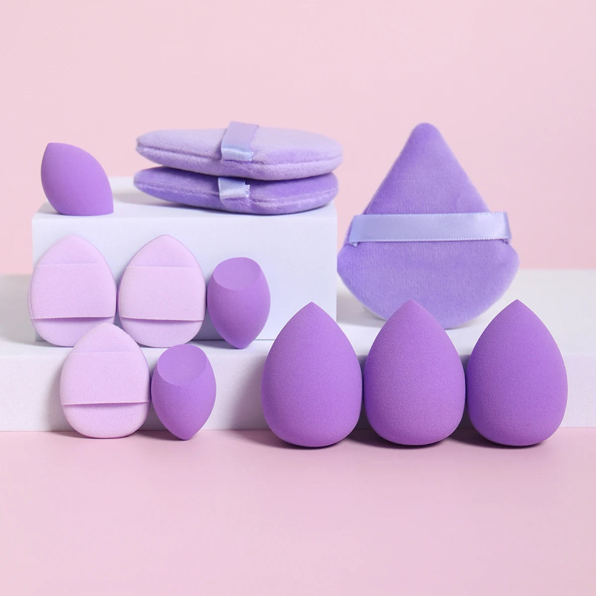 π 12-Piece All-Purpose Makeup Sponge Set π₯ Loose Powder Puffs + Air Cushion Puffs + Beauty Eggs β³ Professional Blend Kit