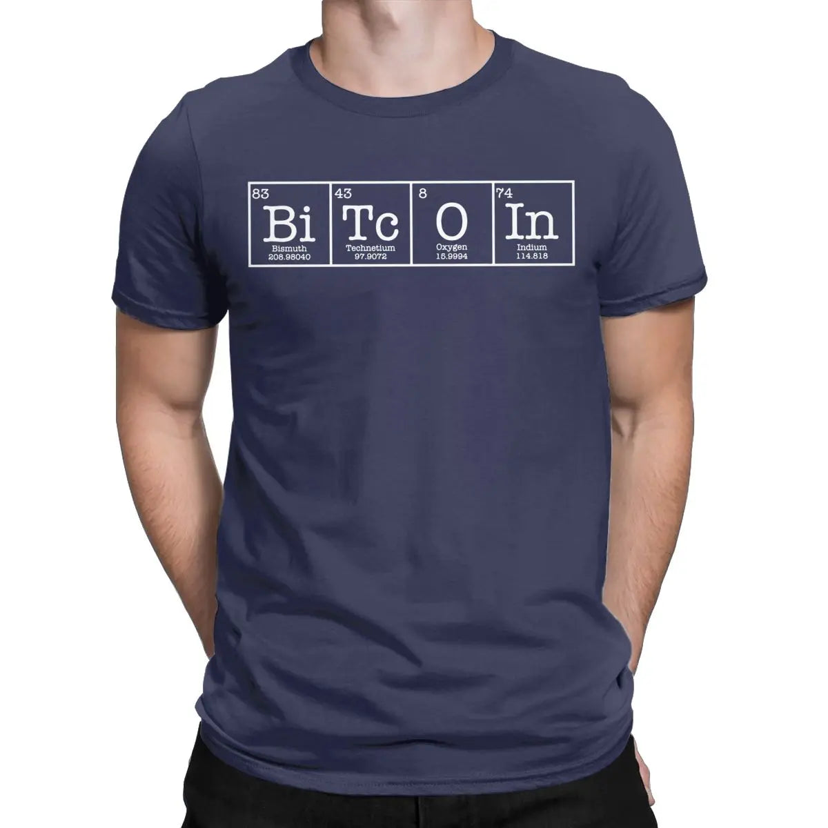 ⚡ Bitcoin Periodic Table Tee – Premium Cotton Crypto T-Shirt for Men | Short Sleeve Round Neck