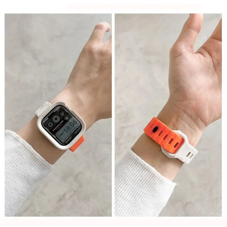 ⌚ Case + Strap Silicone Protective Cover 🔥 For Apple Watch Ultra 2/Ultra/Series 10–2 | Shockproof & Comfortable ⏳
