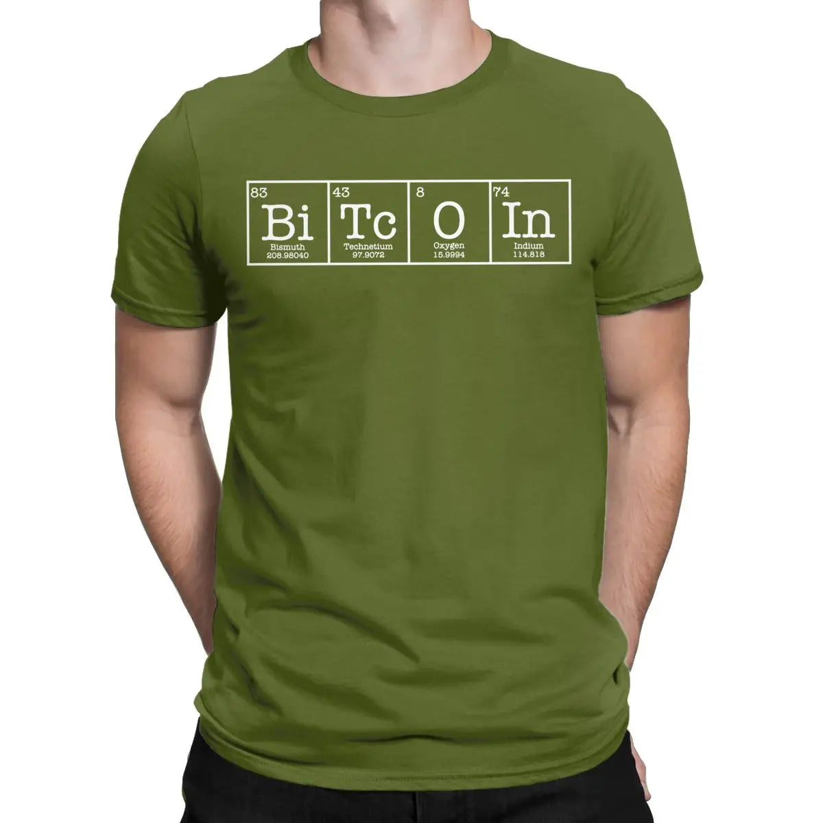 ⚡ Bitcoin Periodic Table Tee – Premium Cotton Crypto T-Shirt for Men | Short Sleeve Round Neck