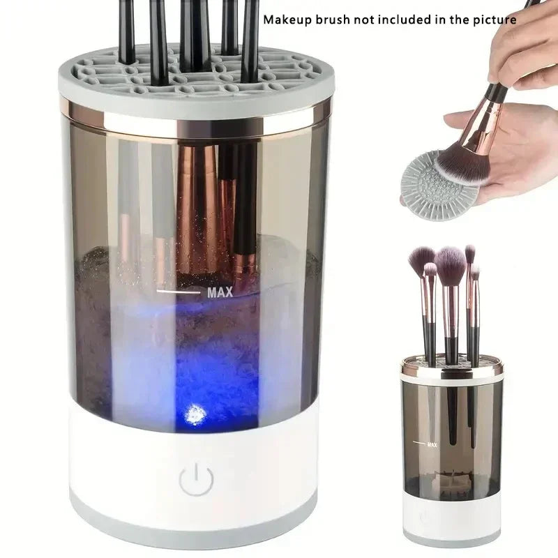 π USB Electric Makeup Brush Cleaner β Portable Quick Cleaning Machine with Rubber Brush Collars