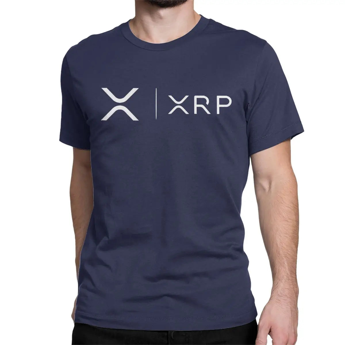 Men's Xrp Ripple Side By Side Bitcoin Crypto T Shirts Cryptocurrency Pure Cotton Clothing Short Sleeve O Neck Tees T-Shirt