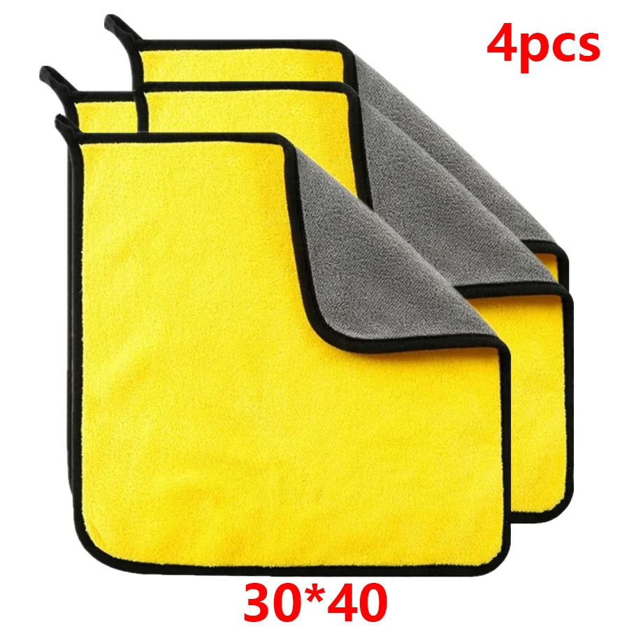 🚗 1/2/6PCS Microfiber Cleaning Towel 🔥 Car Detailing, Drying & Multi-Purpose Cloths | Yellow & Grey ⏳