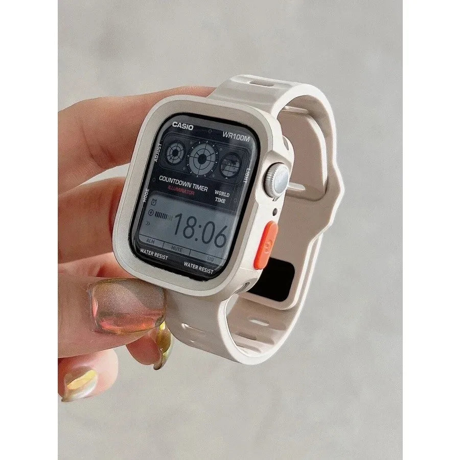 ⌚ Case + Strap Silicone Protective Cover 🔥 For Apple Watch Ultra 2/Ultra/Series 10–2 | Shockproof & Comfortable ⏳
