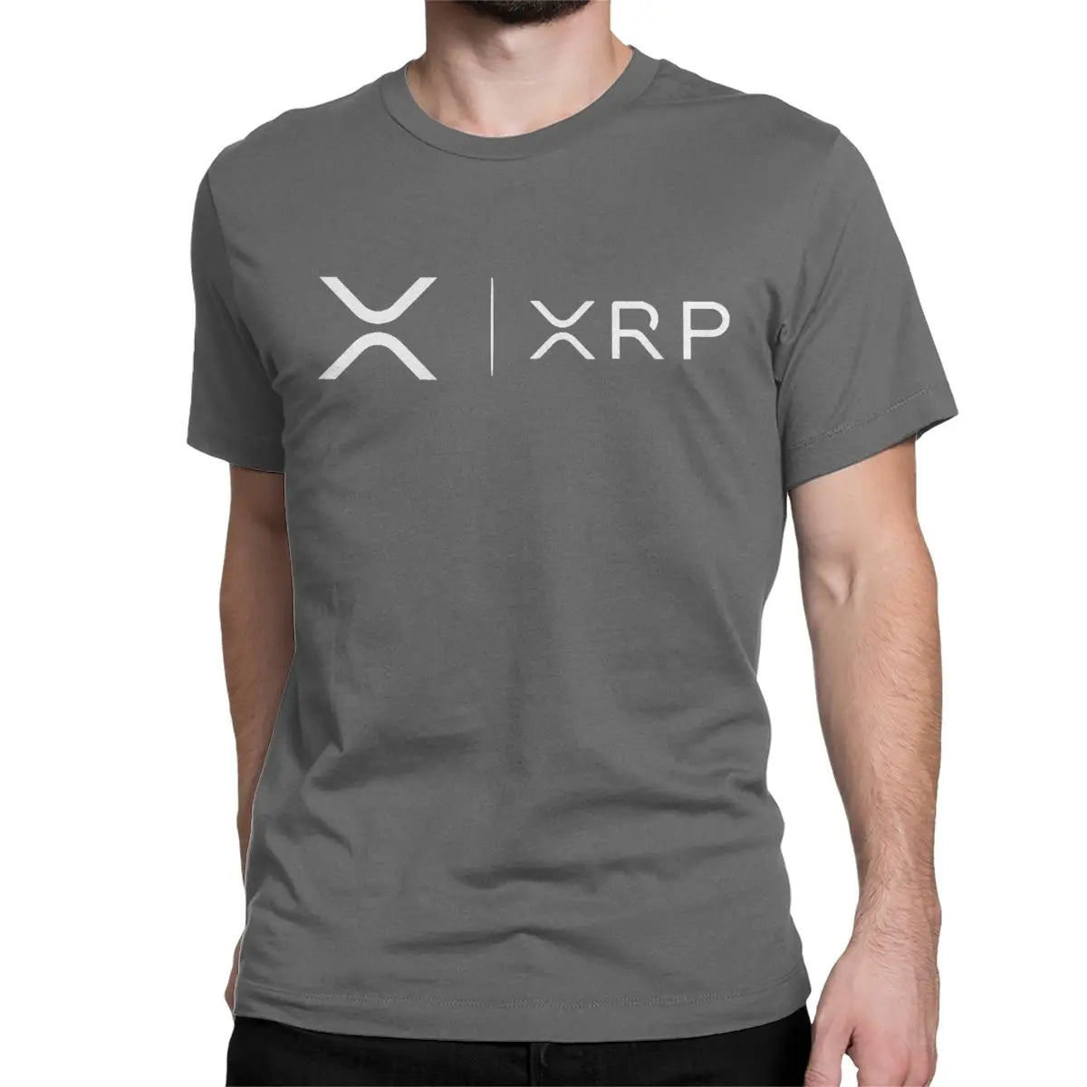 Men's Xrp Ripple Side By Side Bitcoin Crypto T Shirts Cryptocurrency Pure Cotton Clothing Short Sleeve O Neck Tees T-Shirt