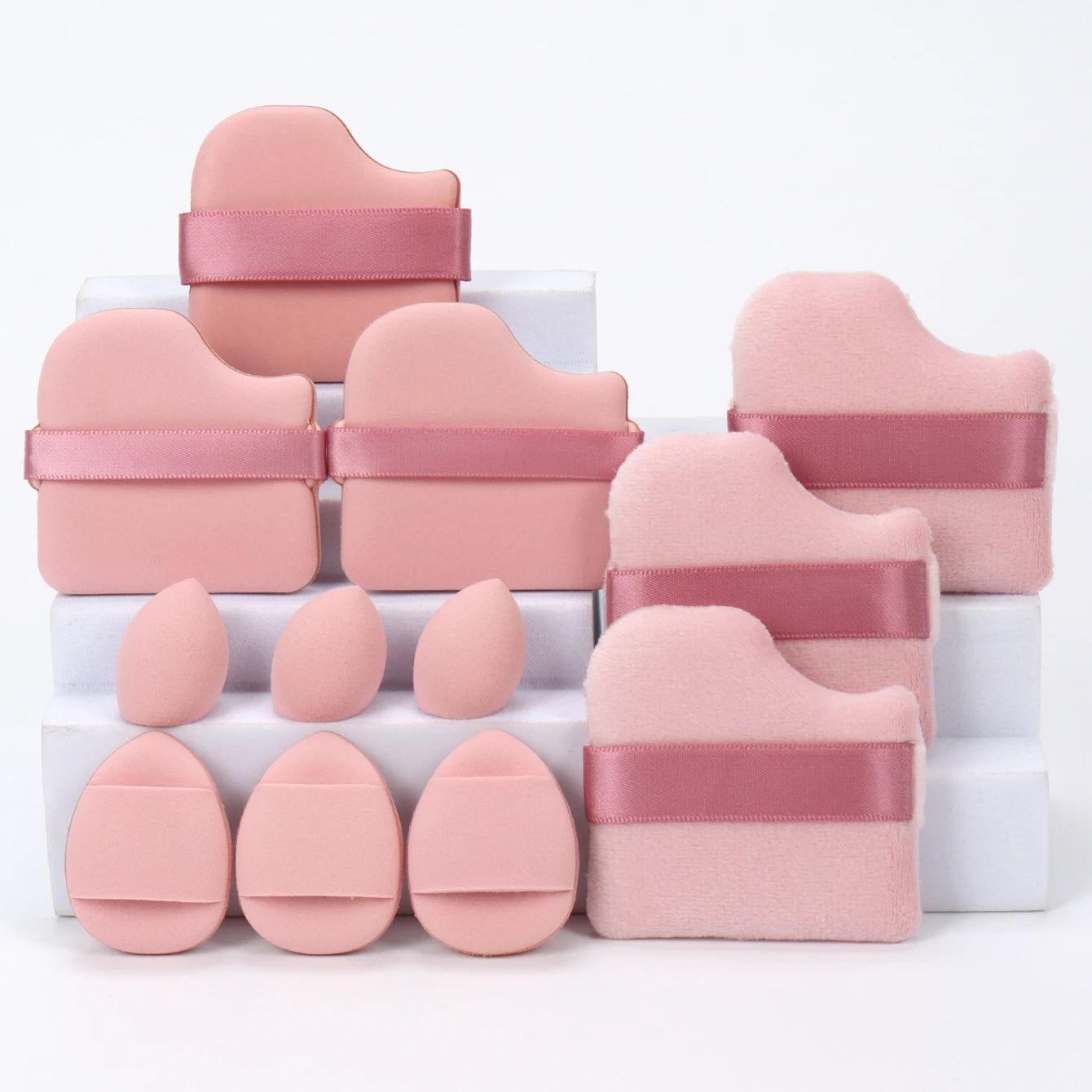 π 12-Piece All-Purpose Makeup Sponge Set π₯ Loose Powder Puffs + Air Cushion Puffs + Beauty Eggs β³ Professional Blend Kit