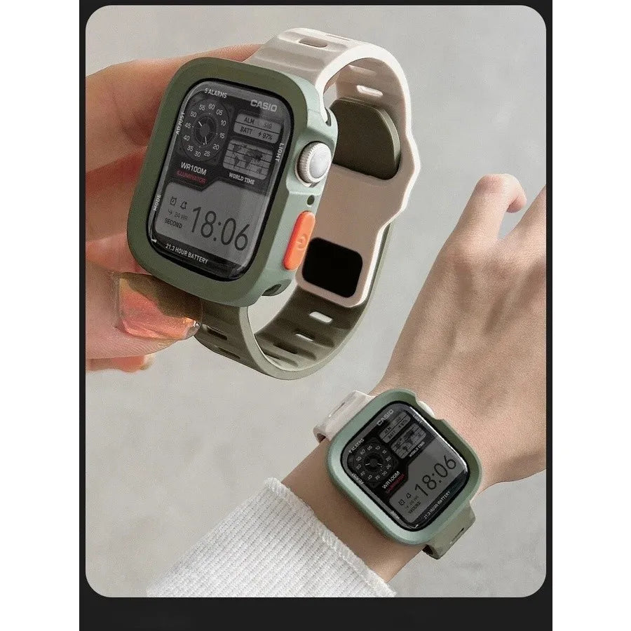 ⌚ Case + Strap Silicone Protective Cover 🔥 For Apple Watch Ultra 2/Ultra/Series 10–2 | Shockproof & Comfortable ⏳