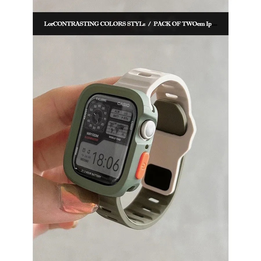 ⌚ Case + Strap Silicone Protective Cover 🔥 For Apple Watch Ultra 2/Ultra/Series 10–2 | Shockproof & Comfortable ⏳