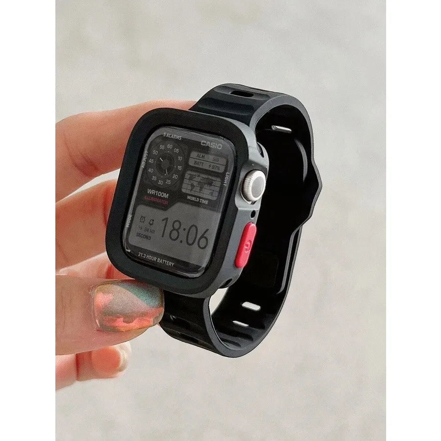 ⌚ Case + Strap Silicone Protective Cover 🔥 For Apple Watch Ultra 2/Ultra/Series 10–2 | Shockproof & Comfortable ⏳