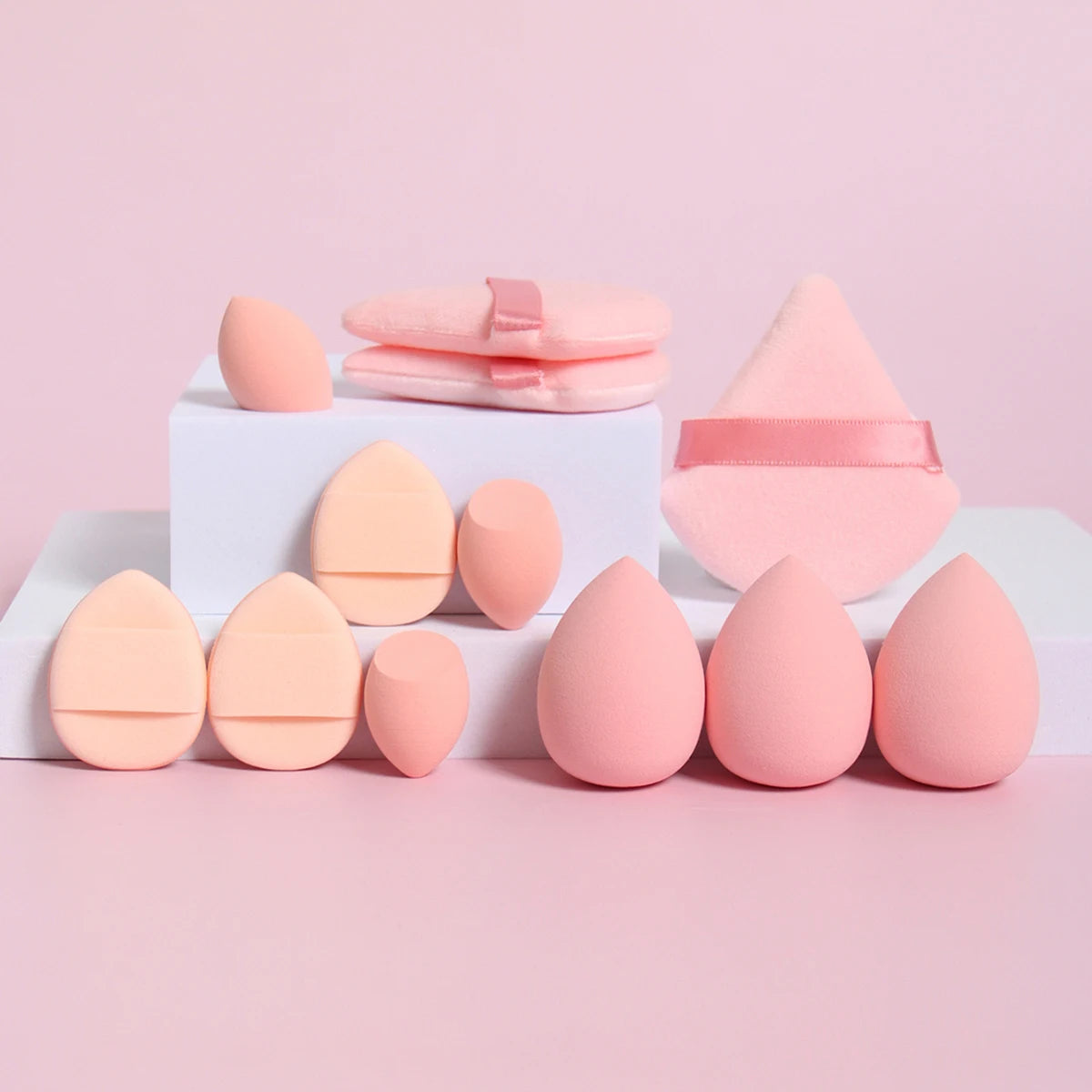 π 12-Piece All-Purpose Makeup Sponge Set π₯ Loose Powder Puffs + Air Cushion Puffs + Beauty Eggs β³ Professional Blend Kit