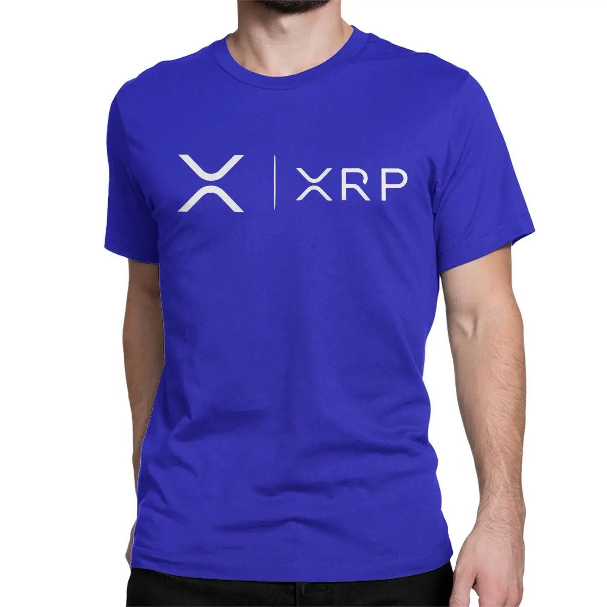 Men's Xrp Ripple Side By Side Bitcoin Crypto T Shirts Cryptocurrency Pure Cotton Clothing Short Sleeve O Neck Tees T-Shirt