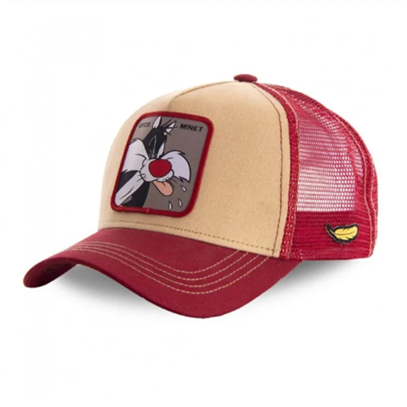 π§’ Anime Cartoon Snapback Cap π₯ Unisex Cotton Mesh Baseball Hat | Hip Hop & Trucker Style β³ overload
