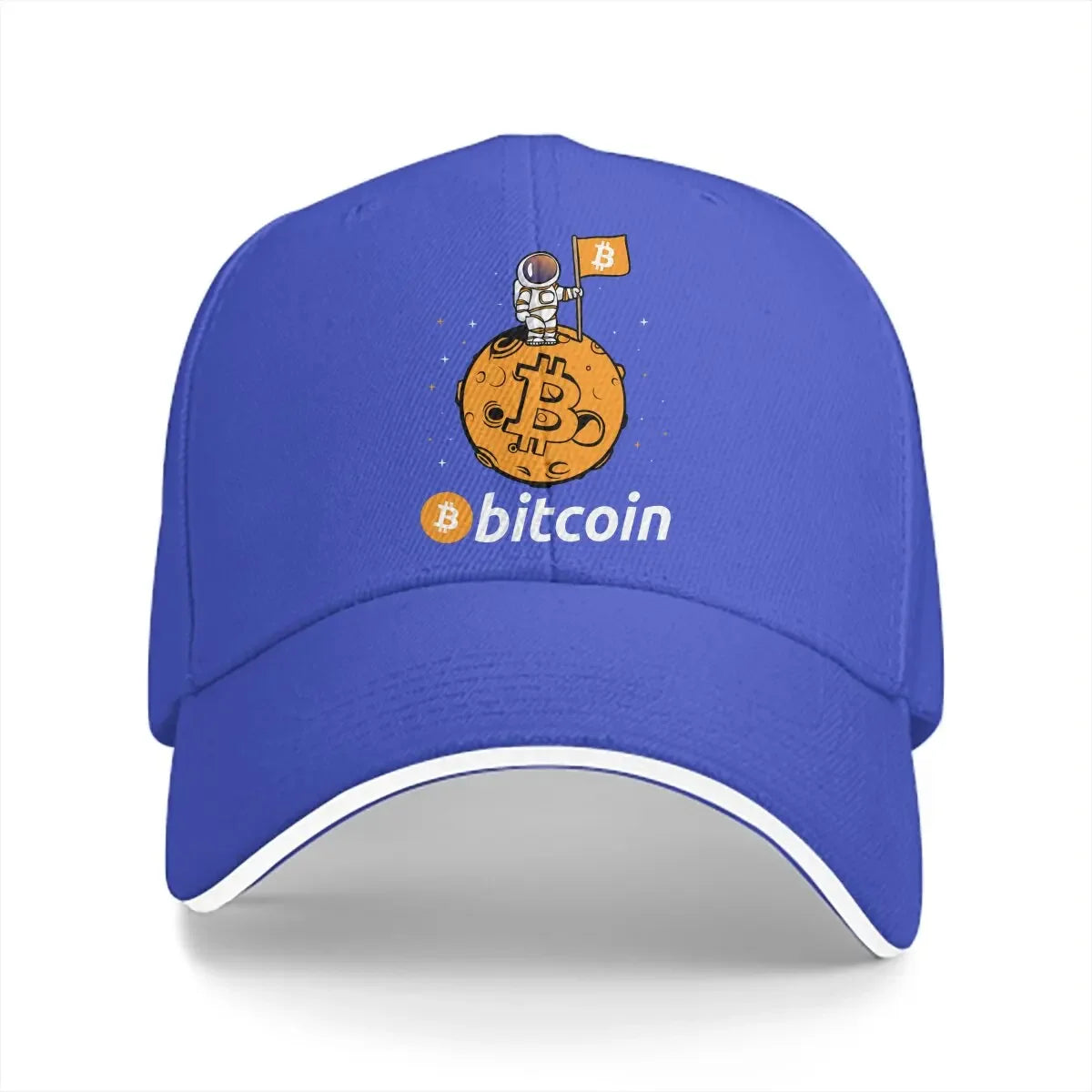 When Moon Space Astronaut Bitcoin Cap | Unisex Funny Crypto Baseball Hat with Sun Shade for Men & Women