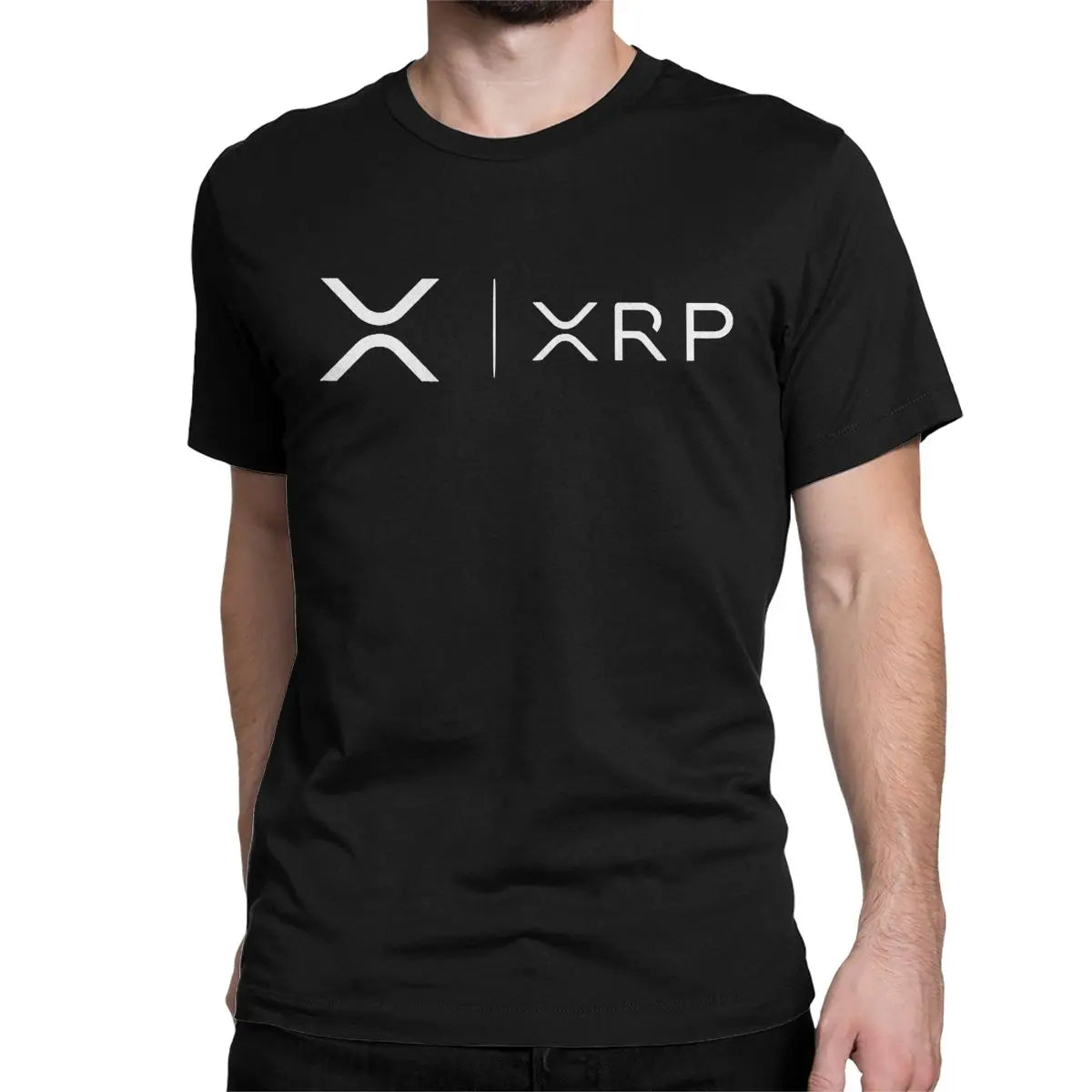 Men's Xrp Ripple Side By Side Bitcoin Crypto T Shirts Cryptocurrency Pure Cotton Clothing Short Sleeve O Neck Tees T-Shirt