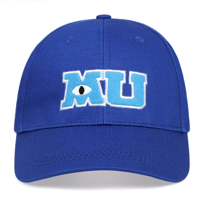 🧢 Comic Baseball Cap 🔥 MU Embroidery Big Eye Monster University Cotton Hat ⏳ Unisex Sun & Trucker Style