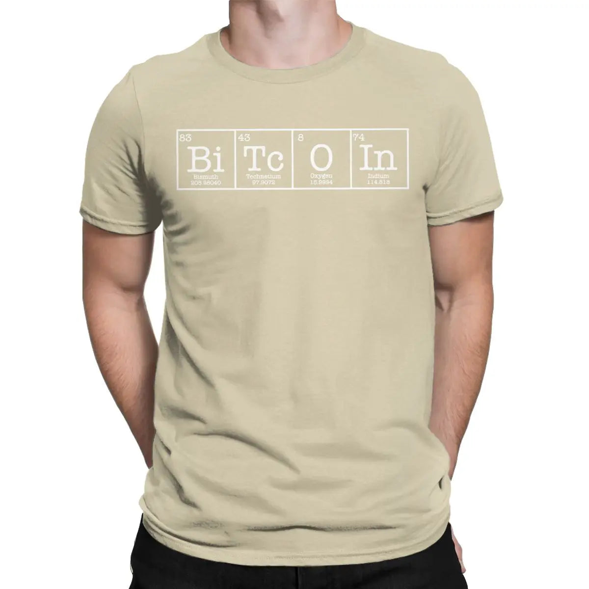 ⚡ Bitcoin Periodic Table Tee – Premium Cotton Crypto T-Shirt for Men | Short Sleeve Round Neck
