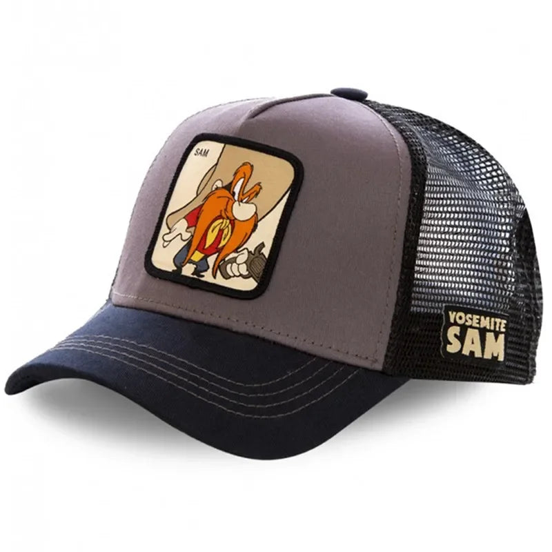 π§’ Anime Cartoon Snapback Cap π₯ Unisex Cotton Mesh Baseball Hat | Hip Hop & Trucker Style β³ overload