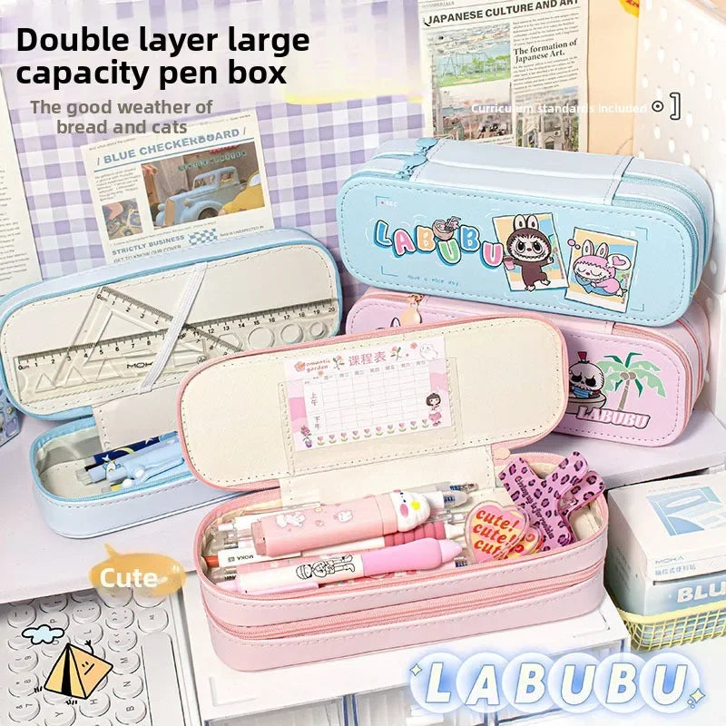 Large Capacity Student Storage Bag Stationery Daily Office Supplies Durable and Cute Gift Cartoon Pencil Bag