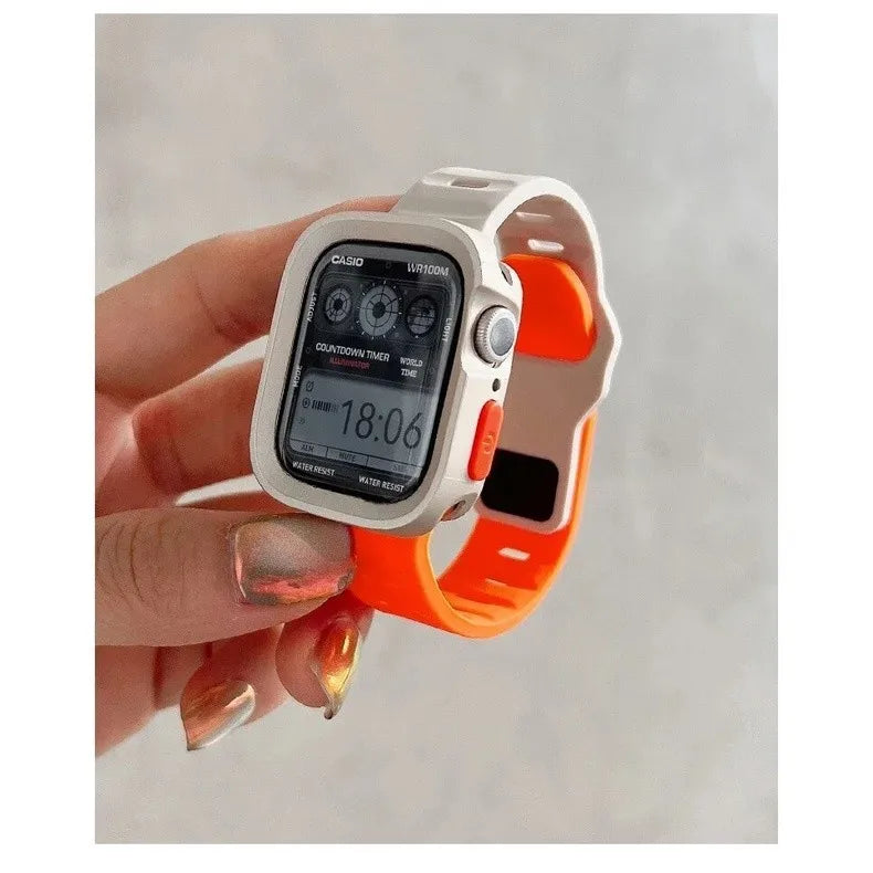 ⌚ Case + Strap Silicone Protective Cover 🔥 For Apple Watch Ultra 2/Ultra/Series 10–2 | Shockproof & Comfortable ⏳