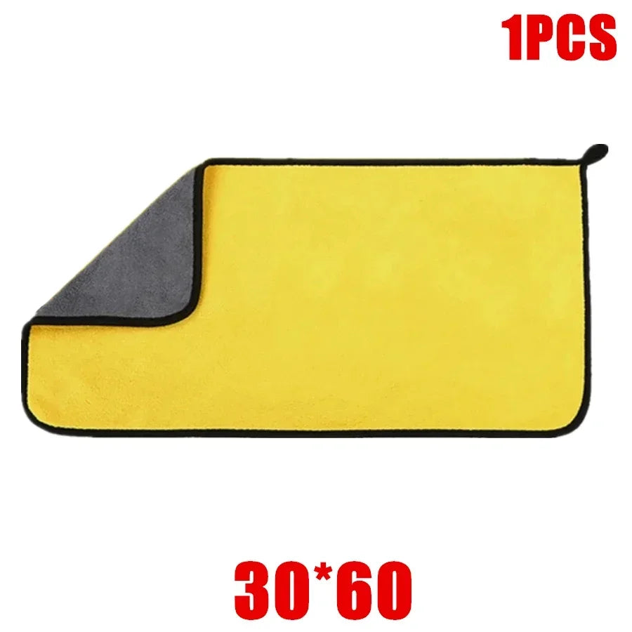 🚗 1/2/6PCS Microfiber Cleaning Towel 🔥 Car Detailing, Drying & Multi-Purpose Cloths | Yellow & Grey ⏳