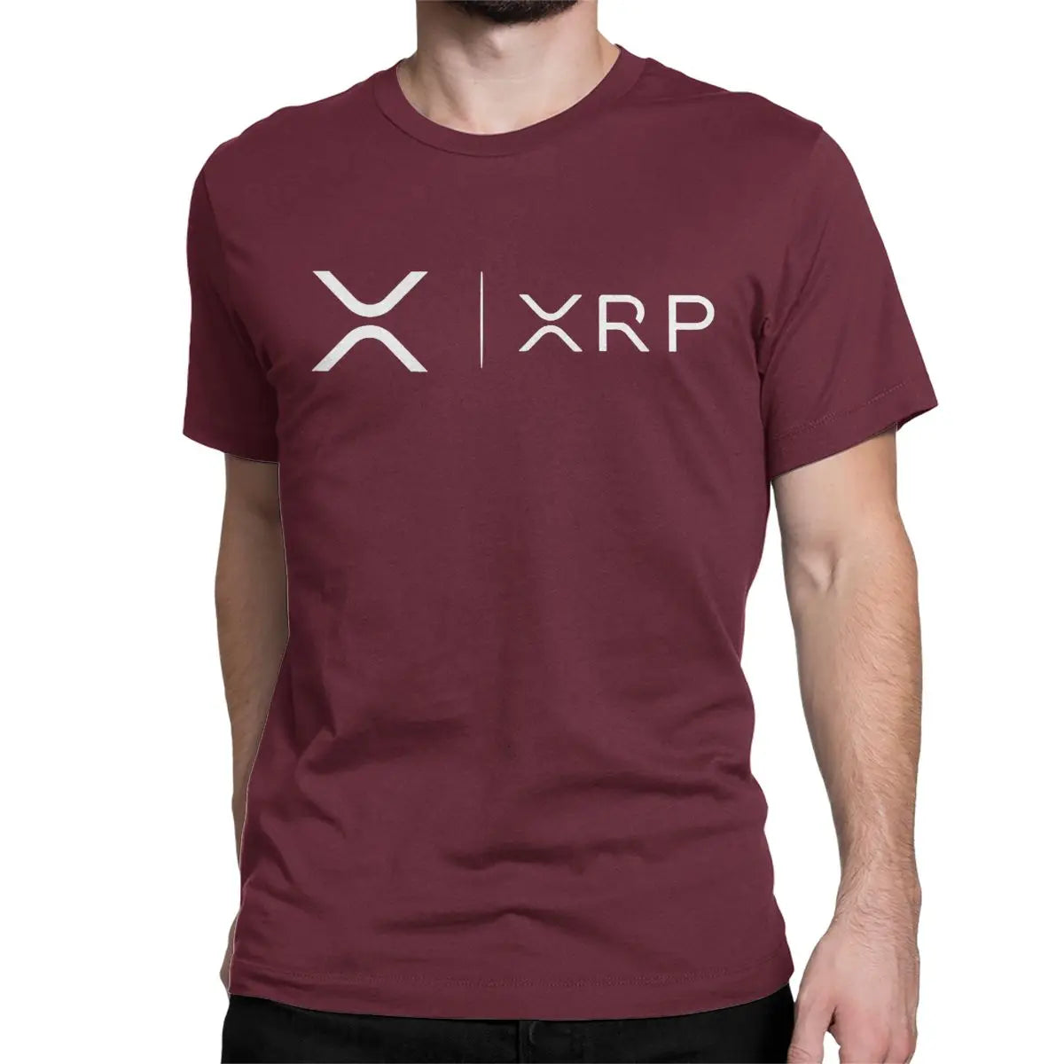 Men's Xrp Ripple Side By Side Bitcoin Crypto T Shirts Cryptocurrency Pure Cotton Clothing Short Sleeve O Neck Tees T-Shirt