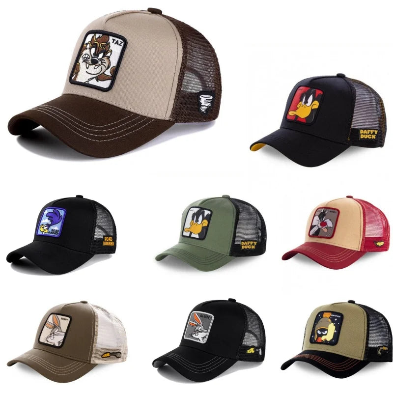 π§’ Anime Cartoon Snapback Cap π₯ Unisex Cotton Mesh Baseball Hat | Hip Hop & Trucker Style β³ overload
