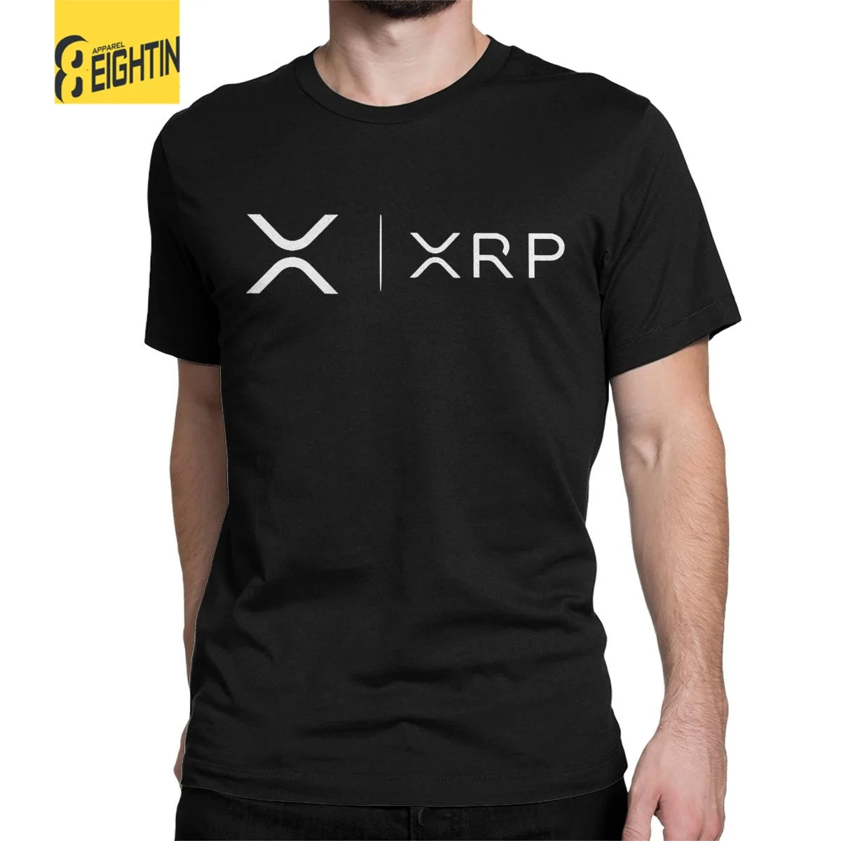 Men's Xrp Ripple Side By Side Bitcoin Crypto T Shirts Cryptocurrency Pure Cotton Clothing Short Sleeve O Neck Tees T-Shirt